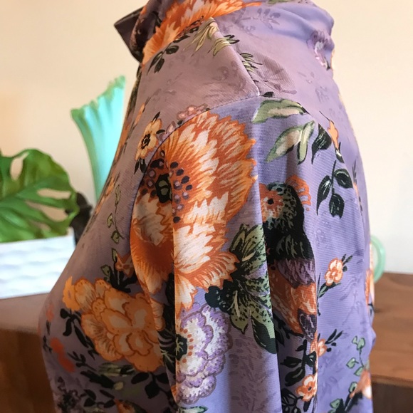 Zara Purple Flower Print Top - Picture 6 of 12